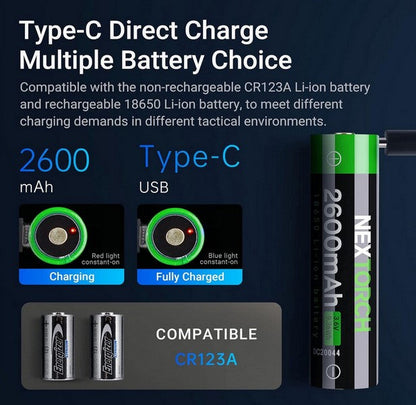 Lampe Torche Tactique Nextorch TA30C - 1600 Lumens  NYCTALOPE  