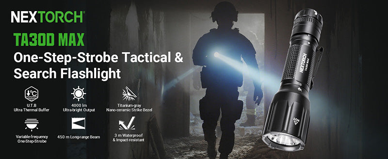 Lampe Torche Tactique Nextorch TA30D MAX SET - 4000 Lumens avec anneau tactique Nextorch