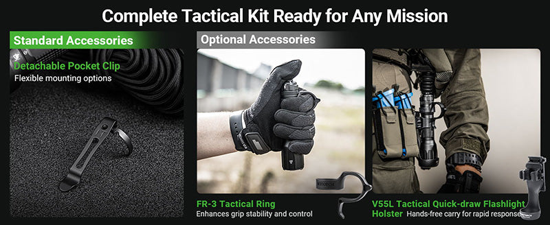 Lampe Torche Tactique Nextorch TA30D MAX SET - 4000 Lumens avec anneau tactique Nextorch