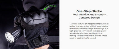 Lampe Torche Tactique Nextorch TA30 MAX - 2100 Lumens One Step Strobe  NYCTALOPE  