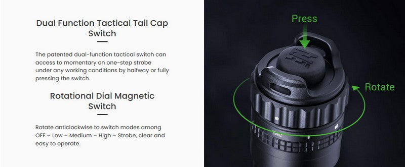 Lampe Torche Tactique Nextorch TA30 MAX - 2100 Lumens One Step Strobe  NYCTALOPE  