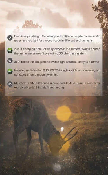 Lampe Torche tactique Nextorch T53 SET- 760 Lumens rechargeable - Kit chasse  NYCTALOPE  