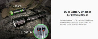 Lampe Torche tactique Nextorch T5G V2.0 SET - 1200 Lumens rechargeable - Kit chasse - lumière blanche et verte  NYCTALOPE  