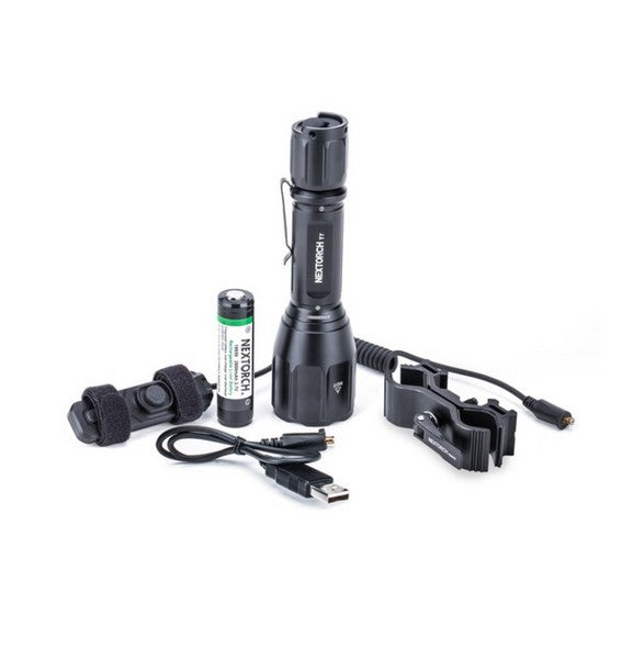 Lampe Torche tactique Nextorch T7 V2.0 SET - 1300 Lumens rechargeable - Kit chasse  NYCTALOPE  