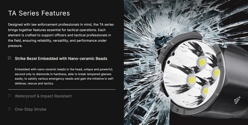 Lampe Torche Tactique Nextorch TA31 - 10000 Lumens One Step Strobe  NYCTALOPE  