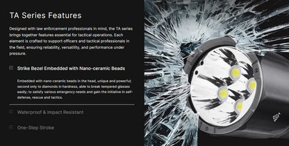 Lampe Torche Tactique Nextorch TA31 - 10000 Lumens One Step Strobe  NYCTALOPE  