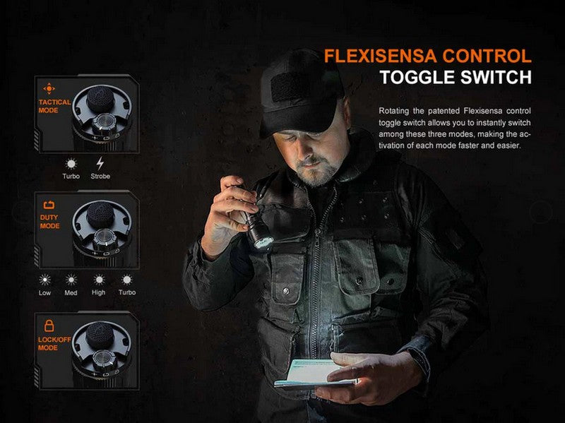 Lampe Torche Fenix TK22R - 3200 Lumens - Rechargeable interrupteur FlexiSensa  NYCTALOPE  