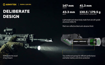 Lampe torche tactique Armytek Parma C2iR Pro 1250 Lumens + Infrarouge  NYCTALOPE  