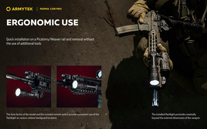 Lampe torche tactique Armytek Parma C2iR Pro 1250 Lumens + Infrarouge  NYCTALOPE  