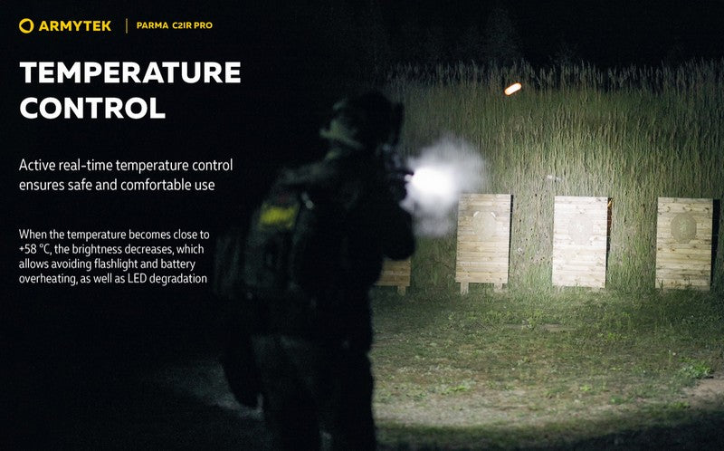 Lampe torche tactique Armytek Parma C2iR Pro 1250 Lumens + Infrarouge  NYCTALOPE  