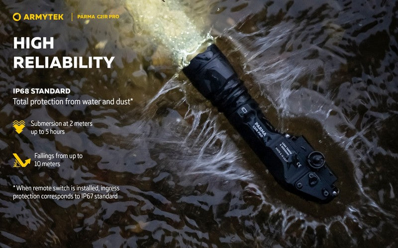 Lampe torche tactique Armytek Parma C2iR Pro 1250 Lumens + Infrarouge  NYCTALOPE  