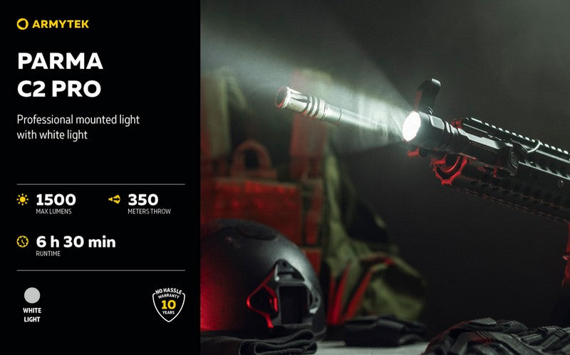 Lampe torche tactique Armytek Parma C2 Pro - 1500 Lumens  NYCTALOPE  