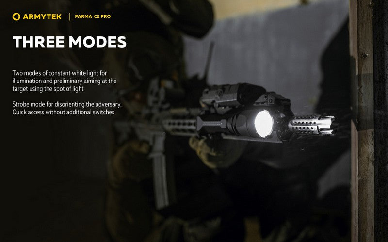 Lampe torche tactique Armytek Parma C2 Pro - 1500 Lumens  NYCTALOPE  