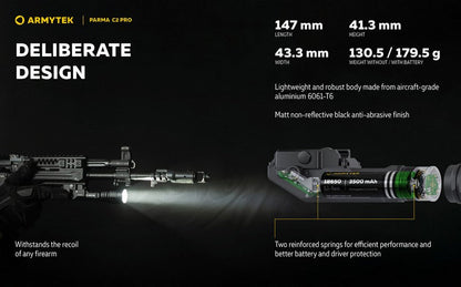 Lampe torche tactique Armytek Parma C2 Pro - 1500 Lumens  NYCTALOPE  