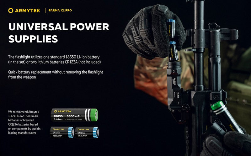 Lampe torche tactique Armytek Parma C2 Pro - 1500 Lumens  NYCTALOPE  