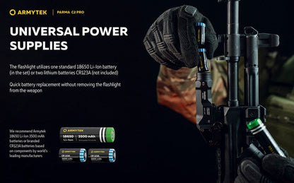 Lampe torche tactique Armytek Parma C2 Pro - 1500 Lumens  NYCTALOPE  