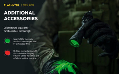 Lampe torche tactique Armytek Parma C2 Pro - 1500 Lumens  NYCTALOPE  