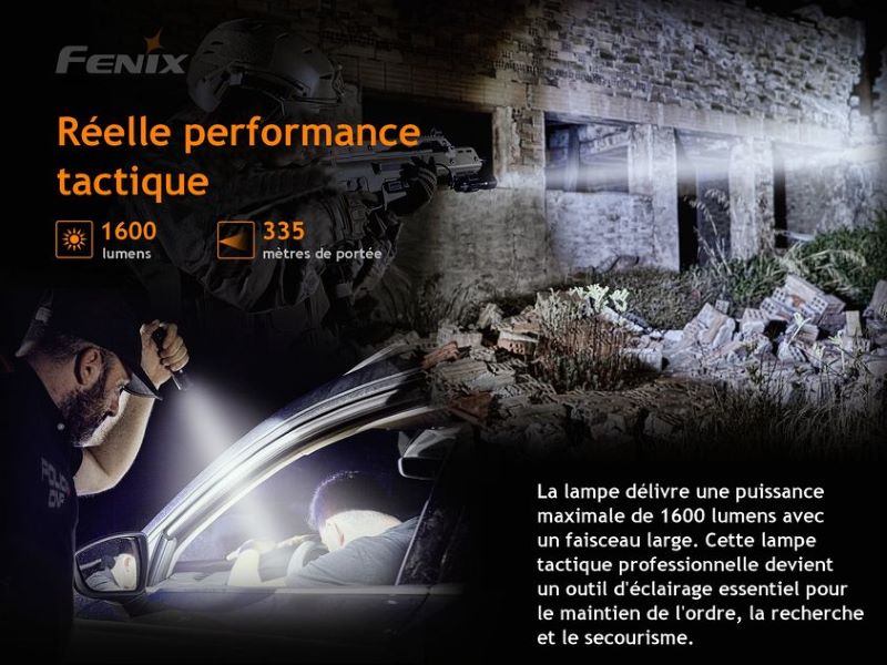 Lampe Torche Fenix TK11 TAC – 1600 Lumens – Interrupteur tactique breveté  NYCTALOPE  