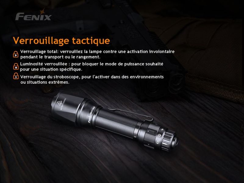Lampe Torche Fenix TK11 TAC – 1600 Lumens – Interrupteur tactique breveté  NYCTALOPE  