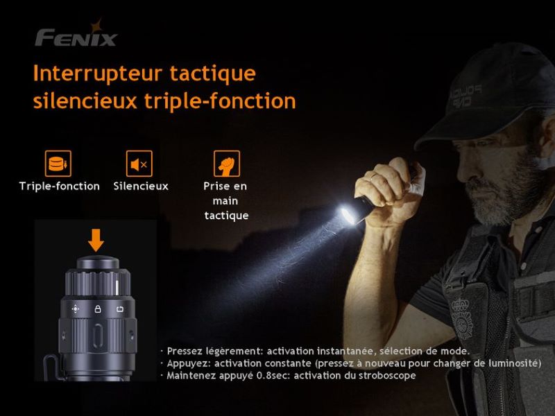 Lampe Torche Fenix TK11 TAC – 1600 Lumens – Interrupteur tactique breveté  NYCTALOPE  