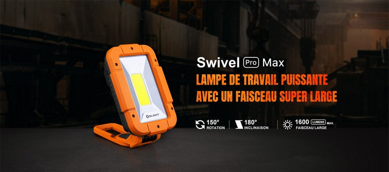 Lampe de travail Olight Swivel Pro max - 1600 Lumens projecteur rechargeable