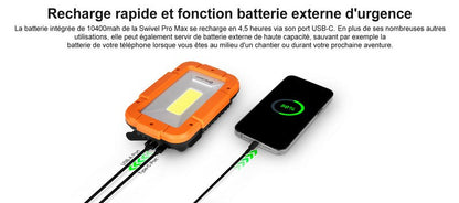 Lampe de travail lanterne Olight Swivel Pro max - 1600 Lumens projecteur rechargeable  NYCTALOPE  