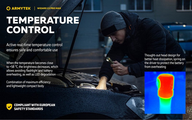 Lampe Frontale Armytek Wizard C2 PRO MAX OLIVE Magnet USB 4000 Lumens - rechargeable en USB  NYCTALOPE  