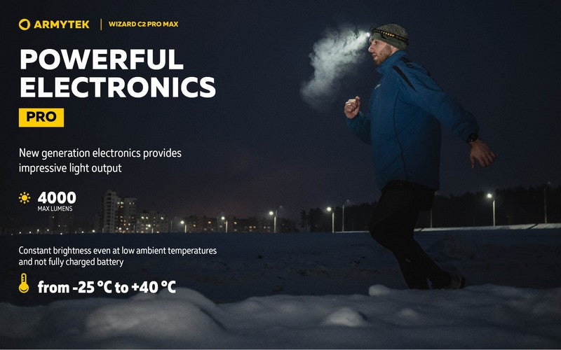 Lampe Frontale Armytek Wizard C2 PRO MAX OLIVE Magnet USB 4000 Lumens - rechargeable en USB  NYCTALOPE  