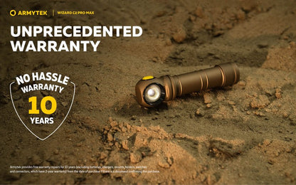 Lampe Frontale Armytek Wizard C2 PRO MAX SAND Magnet USB 4000 Lumens - rechargeable en USB  NYCTALOPE  