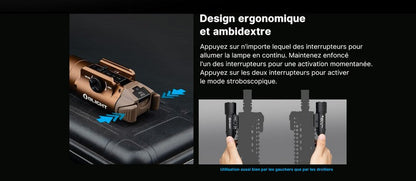 Lampe Torche Olight PL TURBO Valkyrie TAN – 800 Lumens - Lampe tactique militaire professionnelle  NYCTALOPE  