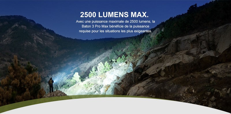 Lampe Torche Olight Baton 3 Pro Max - 2500 Lumens  NYCTALOPE  