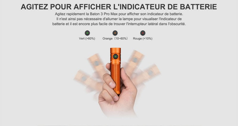 Lampe Torche Olight Baton 3 Pro Max - 2500 Lumens  NYCTALOPE  