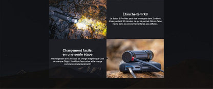 Lampe Torche Olight Baton 3 Pro Max - 2500 Lumens  NYCTALOPE  