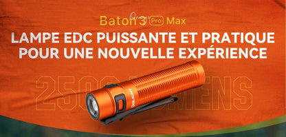 Lampe Torche Olight Baton 3 Pro Max - 2500 Lumens  NYCTALOPE  