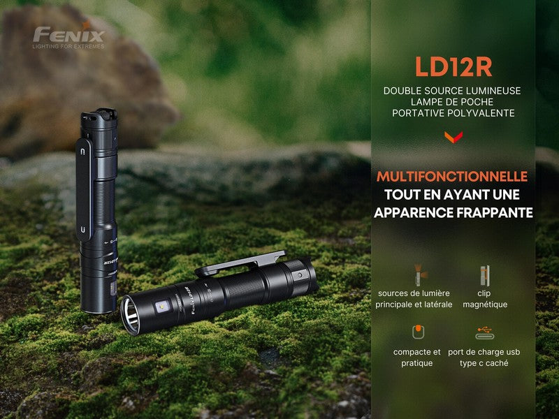 Lampe Torche Fenix LD12R - 600 Lumens - rechargeable  NYCTALOPE  