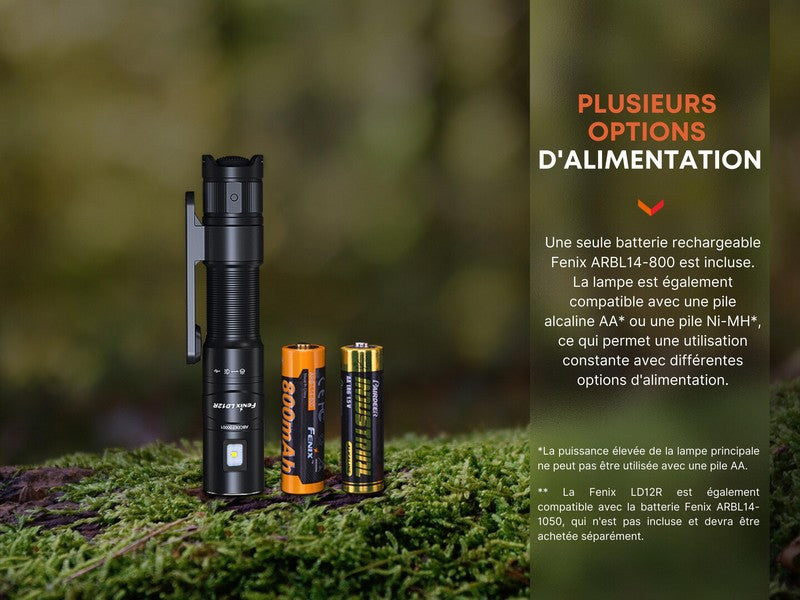 Lampe Torche Fenix LD12R - 600 Lumens - rechargeable  NYCTALOPE  