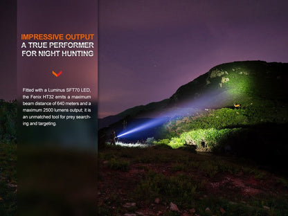 Lampe Torche Fenix HT32 – 2500 Lumens - Longue portée  NYCTALOPE  