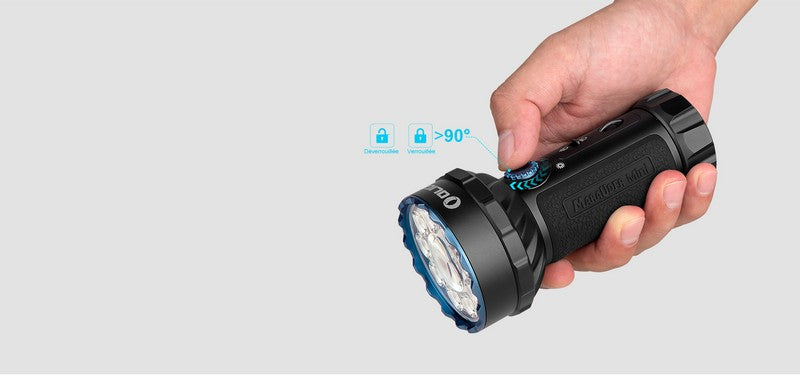 Lampe Torche Olight MARAUDER Mini NOIR - 7000 Lumens - Rechargeable  NYCTALOPE  