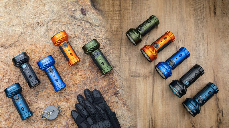 Lampe Torche Olight MARAUDER Mini TERRAIN DESERTIQUE - 7000 Lumens - Rechargeable - NYCTALOPE