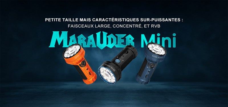 Lampe Torche Olight MARAUDER Mini NOIR - 7000 Lumens - Rechargeable