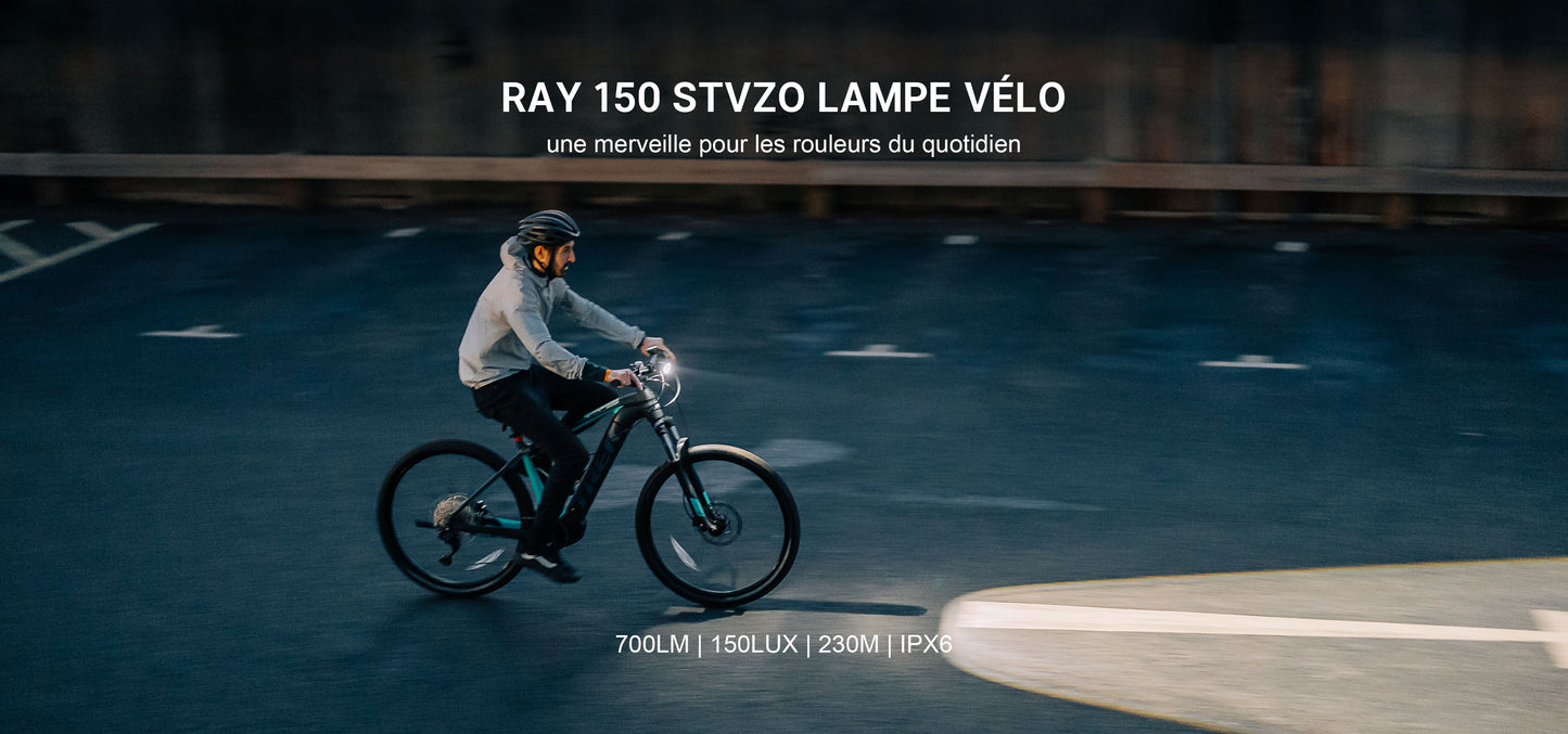 Lampe Vélo Olight Ray 150 STVZO - 700 Lumens 150 Lux  NYCTALOPE  