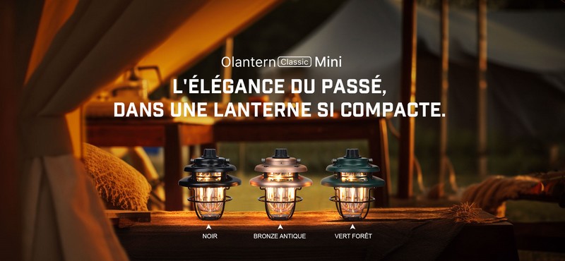 Olight Olantern Classic Mini - Lanterne de camping rechargeable rétro  NYCTALOPE  