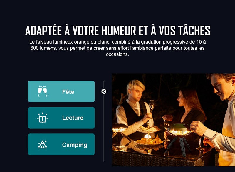 Olight Haloop - Lanterne parasol rechargeable pour camping  NYCTALOPE  