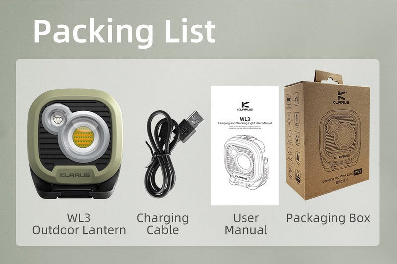 Lanterne Klarus WL3 1500 Lumens – Rechargeable et Powerbank  NYCTALOPE  