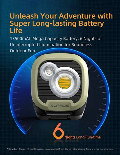 Lanterne Klarus WL3 1500 Lumens – Rechargeable et Powerbank  NYCTALOPE  