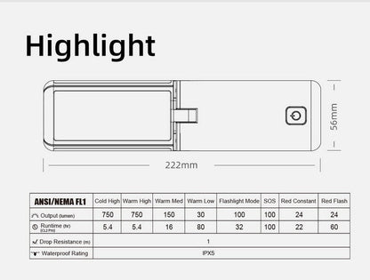 Lanterne Klarus CL2 PRO BLANCHE - 750 Lumens - Rechargeable et Powerbank  NYCTALOPE  