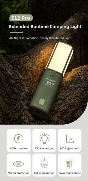 Lanterne Klarus CL2 PRO BLANCHE - 750 Lumens - Rechargeable et Powerbank  NYCTALOPE  