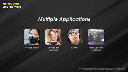 Lingettes Anti-buée Nitecore NC-CK007 – Antibactériennes – 30 pièces  NYCTALOPE  