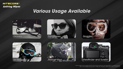 Lingettes Anti-buée Nitecore NC-CK007 – Antibactériennes – 30 pièces  NYCTALOPE  