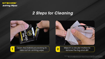 Lingettes Anti-buée Nitecore NC-CK007 – Antibactériennes – 30 pièces  NYCTALOPE  